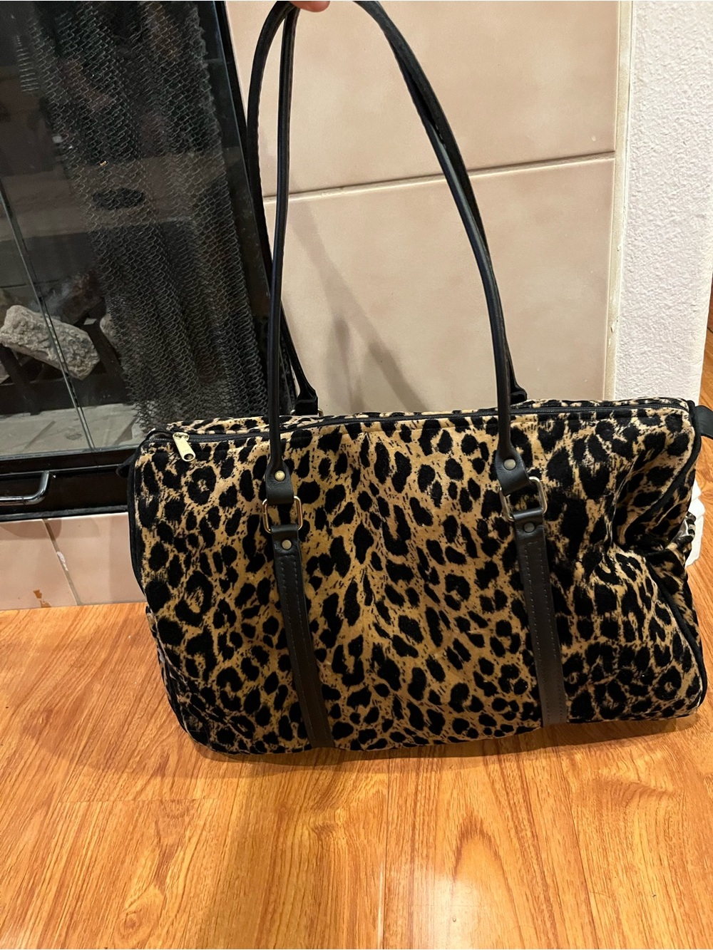 Gloria Rae Leopard Print Weekender Duffel Bag Overnight Travel Tote - Picture 9 of 9